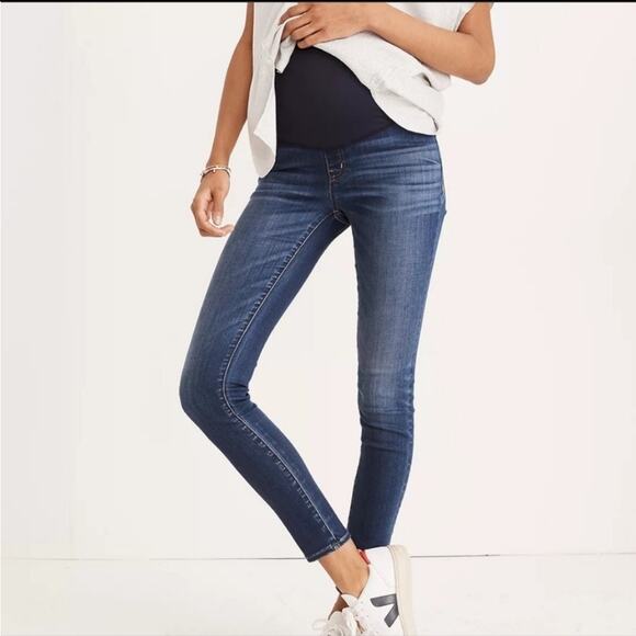Madewell maternity size 25 medium wash skinny jeans full panel - Picture 1 of 5